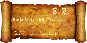 Bodzási Nóra névjegykártya