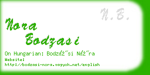 nora bodzasi business card